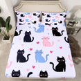 thumbnail image 2 of Castle Fairy Cartoon Cats Bed Sheets for Teens Boys Girls,Cute Animal Pet King Sheets, 2 of 7