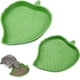 thumbnail image 1 of Plato en forma de hoja, cuenco de agua para reptiles, para beber y comer, tortuga, maíz, serpiente, mascota gateadora (1 pieza, verde) ER, 1 of 5