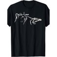 thumbnail image 1 of Black Cat and Skull Hand Pattern Printed Men's round Neck Short Sleeve Cotton T-shirt, Casual Summer T-shirt, Suitable for Daily Wear and Resort, 1 of 6