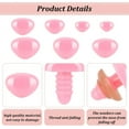 thumbnail image 3 of 140 piezas de narices de seguridad de plástico para animales, 7 tamaños, color rosa, para manualidades, narices de plástico para amigurumi, ganchillo, marionetas, peluches y accesorios (rosa)., 3 of 7