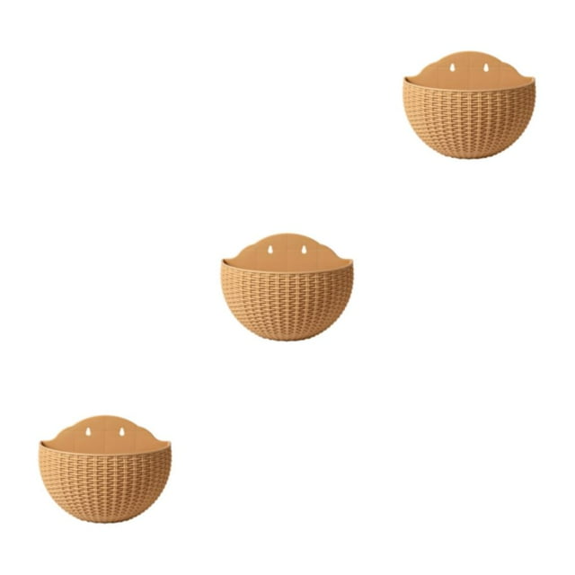 Maytalsory Wall Plastic Pot For Easy Installation And Wide Usage ABS Plastic Flowerpot Flower Pot Widely Used Drainage khaki 3Set