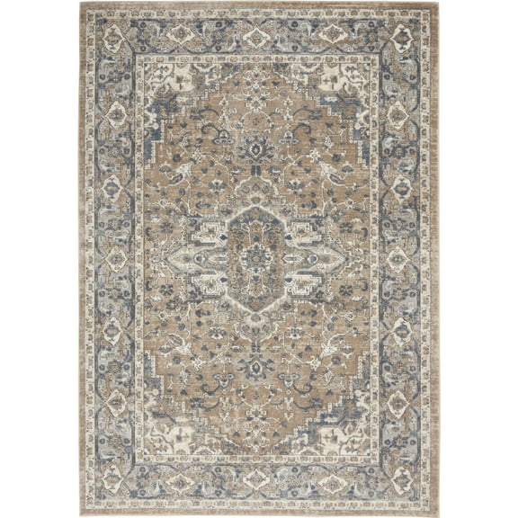 Nourison Concerto French country Beige/Grey 5'3" x 7'3" Area Rug, (5x7)