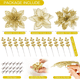 thumbnail image 4 of 30 Piezas De Decoración De Flores Navideñas Artificiales Xtellar Dorado, 4 of 4