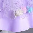 thumbnail image 6 of Sngxgn Girl's Puff Long Sleeve High Waist A Line Short Dress(Purple,130), 6 of 7