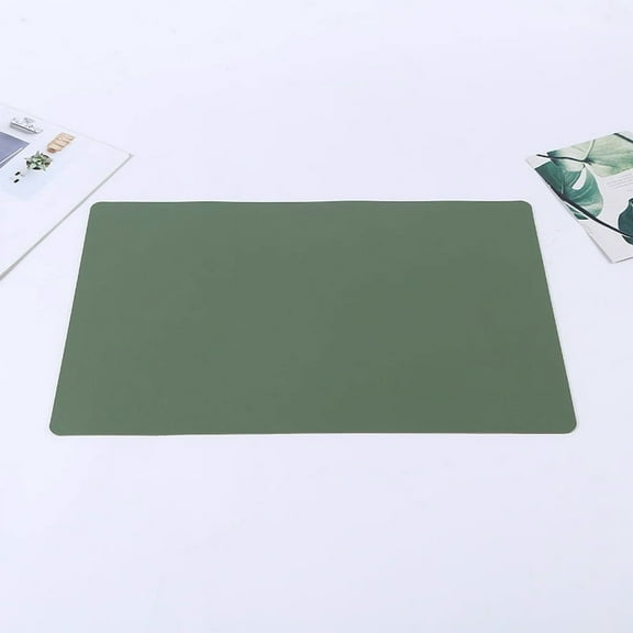 XmhyTop 6 Pcs Dark green Table Place Mats, 45*30cm PU Leather Dinner Placemats, Heat-Resistant & Waterproof , Easy to Clean for Dining Table, Kitchen Parties & Daily Use Stylish Table Place Mats