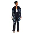 thumbnail image 4 of What's Next Women's and Women's Plus Striped Flyaway Cardigan Sweater, Midweight, Sizes XS-4X, 4 of 7
