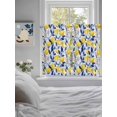 thumbnail image 4 of Tier Curtains 45 Inches Long, Summer Lemon Window Treatment Curtain Drapes, Watercolor Yellow Blue Garden Floral Small Curtain Drapes for Bathroom Laundry Room, 27.5"x45", 2 Panels, 4 of 7