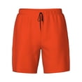 thumbnail image 4 of Lsque Mens Swim Trunks Orange Pattern - Bathing Suit Compression Liner - Beach Swim Shorts Swimwear - (S-3XL) - Stretch Quick Dry -Large, 4 of 9