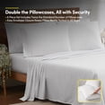 thumbnail image 4 of 6 Piece Printed Sheet Set, Deluxe Ultra Soft 1500 Series, Double Brushed Microfiber -Pinstripes White, King, 4 of 5