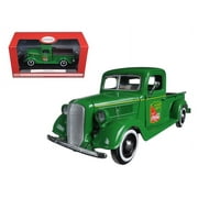 Motorcity Classics 424001 1937 Ford Pickup Truck Green Coca Cola 1-24 Diecast Model