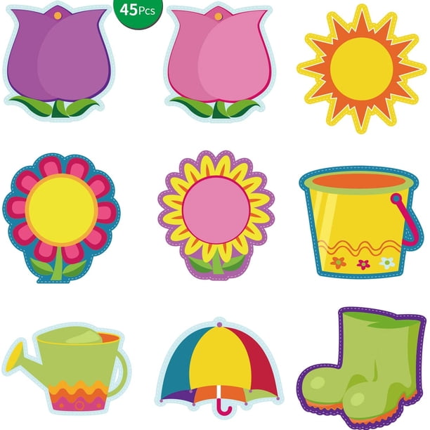 45 Pieces Colorful Spring Mix Cut Outs Classroom Decoration Spring ...