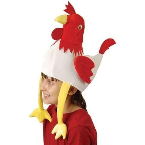 Valentine Fun Colorful Rooster Hat 5" Tall Crown with 7.5" Hanging Legs, Adult-Sized Party Hat