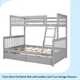 thumbnail image 5 of Twin-Over-Full Bunk Bed with Ladders and Two Storage Drawers(Gray), 5 of 15