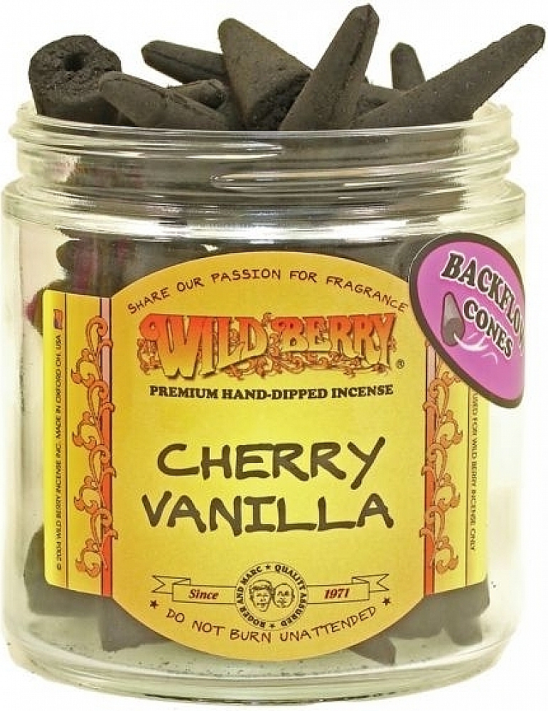 Wildberry Cherry Vanilla Backflow Incense Cones [25 Cones Per Pack