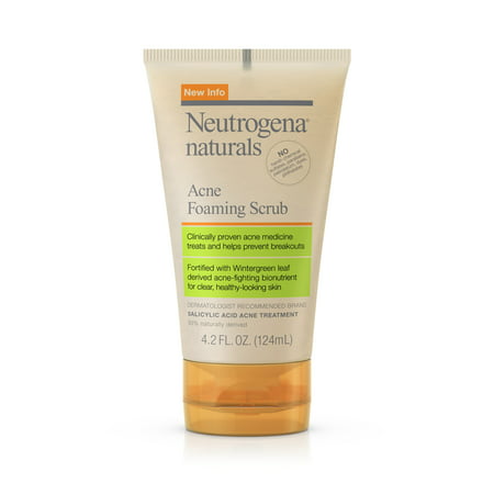 Neutrogena Naturals Acne Foaming Wintergreen Facial Scrub, 4.2 fl.