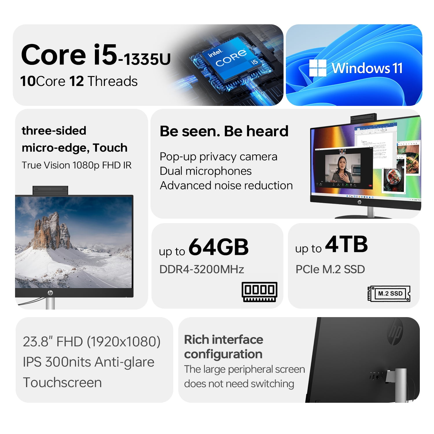 HP 24 All-in-One Desktop, 23.8