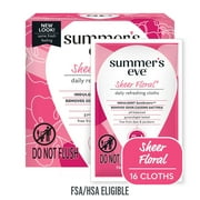 Summer's Eve Sheer Floral Daily Feminine Wipes, Removes Odor, pH Balanced, 16 count