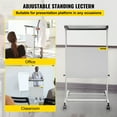 thumbnail image 2 of VEVOR Standing Lectern, Height Adjustment Portable Pulpit, 4 Rolling Casters Lectern Podium Stand, Lower Storage Shelf Floor Lectern Podium, White Lecterns & Podiums for Classroom, Concert, Church, 2 of 9