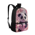 thumbnail image 2 of Uourmeti Panda Cherry Blossom Lightweight School Travel Bag for Daily Use Shopping, Personalized Side Mesh Pockets Daypack Durable School Bag, 2 of 6