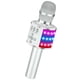 thumbnail image 1 of Micrófono de karaoke BONAOK Bluetooth inalámbrico Q78 con LED plateado, 1 of 8