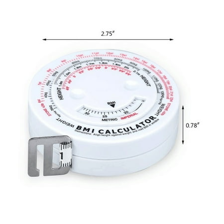 

Kesenlong BMI Body Tape BMI Body Mass Index Tape Measure Calculator Sewing Tailor Body Scale Fitness Caliper Measuring Body Retractable Tape Fat Tape Measure