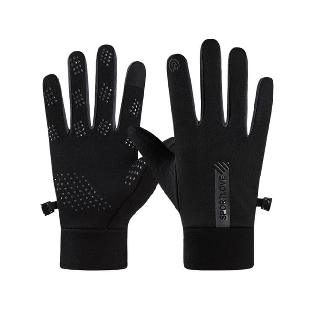 Qarigey Guantes impermeables de nailon para hombre y mujer, manoplas de invierno con pantalla táctil para exteriores, para montar en guantes y mitones Negro para mujer