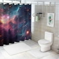 thumbnail image 7 of Fenyluxe Stars Dust Space Pretty Shower Curtain Bathroom Decor Polyester Fiber Shower Curtain with Hooks Bathroom Shower Curtain Set 69x72, 7 of 7