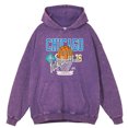 thumbnail image 5 of Sudadera con capucha de gran tamaño para hombre, estilo informal, 100 % algodón, con el equipo de baloncesto de Chicago 76, con lavado desgastado y vintage, 5 of 5