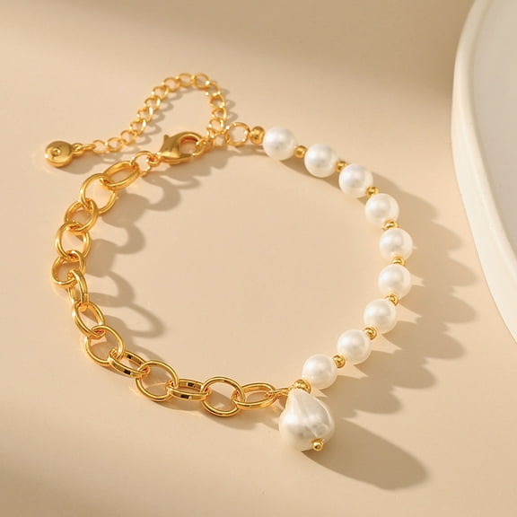 Women's Shell Pearls Material Stitching O-shaped Chain Pearl Bracelet