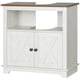 thumbnail image 1 of JWRWEFA Bathroom Sink Cabinet, Farmhouse Under Sink Storage Cabinet with Doors, Pedestal Sink Cabinet with Open Shelf, Space-Saving Bathroom Storage Cabinet, White, 1 of 11