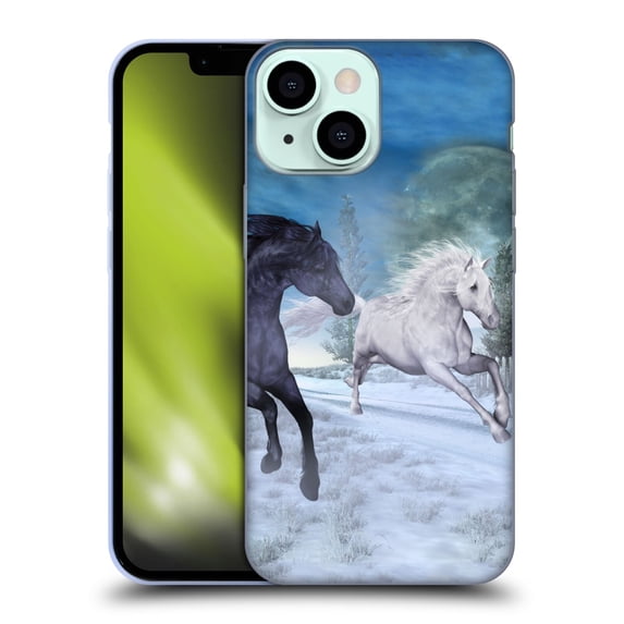 Head Case Designs Officially Licensed Simone Gatterwe Horses Freedom In The Snow Soft Gel Case Compatible with Apple iPhone 13 Mini
