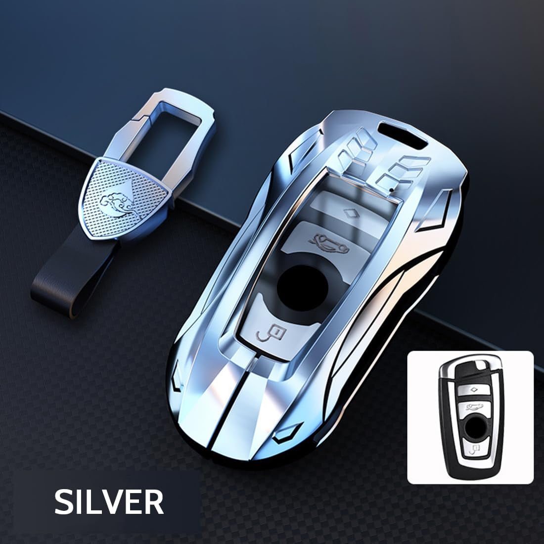 Key Cover Case, Zinc Alloy Key Fob Shell Compatible for BMW X1 X3 X4 X5 X6 1 2 4 5 6 7 M3 M5 M6 GT3 GT5 G30