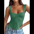 thumbnail image 1 of Tops Cortos para Salir de Mujer, Camisetas Sin Espalda, Camisetas de Verano Y2K, Ropa Básica para Adolescentes, Ropa , Verde L, 1 of 7