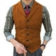 thumbnail image 1 of Chaleco de traje para hombre Chaleco de espiga de corte entallado Chaleco casual de botonadura sencilla Chaleco de negocios para novio, 1 of 5
