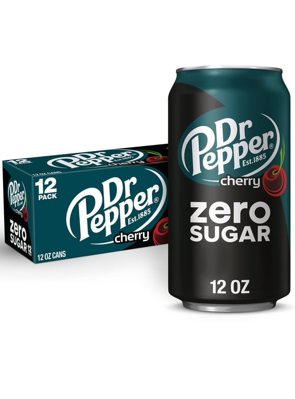 Dr Pepper Zero Sugar Cherry Soda Pop, 12 fl oz, 12 Pack Cans