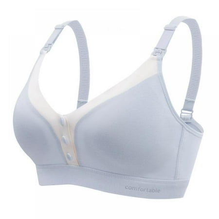 

Novobey Women s Cotton Maternity Underwear Front Open Breast Feeding Bra Soft Breathable Full-Freedom Front Close Bras of Women