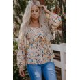 thumbnail image 4 of POGLIP Women's Multicolor Faux Two-piece Front Tie Floral Top, 4 of 6