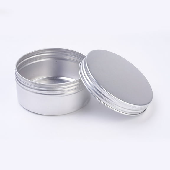 1pc Round Aluminium Tin Cans Aluminium Jar Storage Containers for Cosmetic Candles Candies with Screw Top Lid 9.2x4.5cm Capacity: 200ml