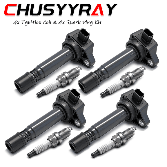 4pcs Ignition Coil & Iridium Spark Plug for Honda Civic 2006-2011 1.8L UF582