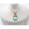 thumbnail image 2 of 2.00CT Cushion Cut Aquamarine 924 Silver Women's Pendant In 14k Yellow Gold Plated, 2 of 2