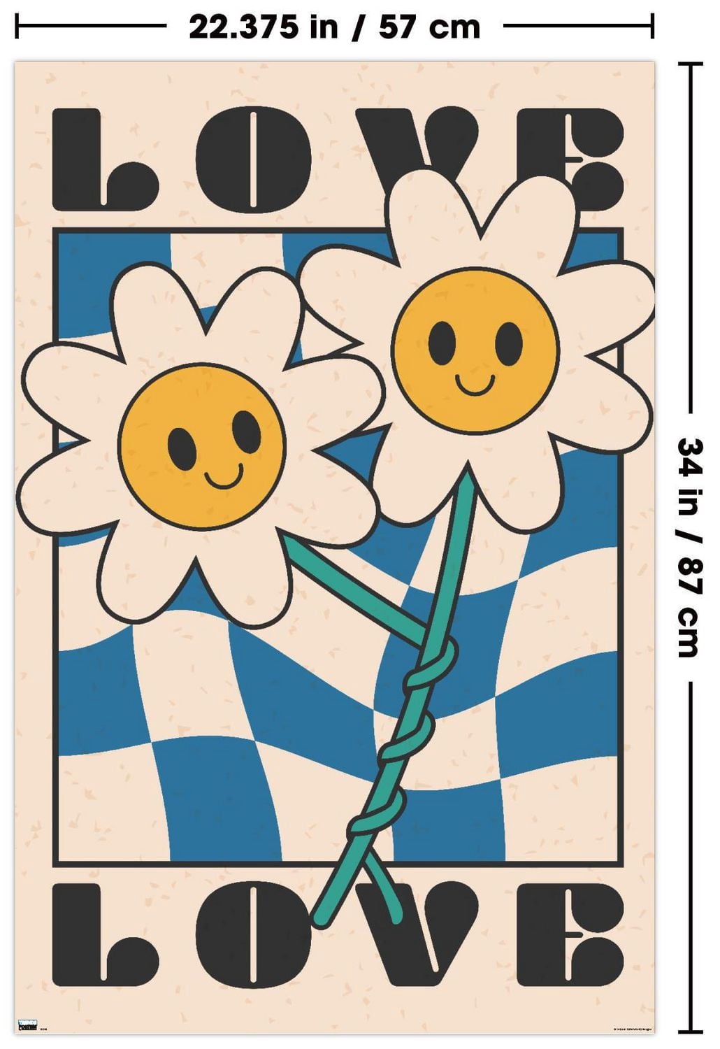 Smile Face - Love Flowers Wall Poster, 22.375" x 34"