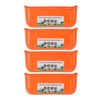 LAZIOEGR 4‑Pack Large Livestock Feed Troughs with Hanging Clips – Durable PP Troughs for Chickens, Ducks, Goats, Sheep & More, Orange