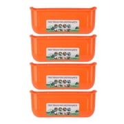 LAZIOEGR 4‑Pack Large Livestock Feed Troughs with Hanging Clips – Durable PP Troughs for Chickens, Ducks, Goats, Sheep & More, Orange