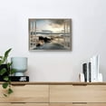 thumbnail image 3 of Open Window Canvas Wall Art: Sunset Coastal Beach Scenery Fake Window View Picture Blue Ocean Waves Seascape Painting Nautical Sailboats Prints Modern Natural Sea Landscape Artwork for Bedroom, 3 of 6