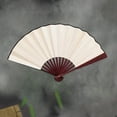 thumbnail image 5 of Dusknt "Elegant Blank Silk Folding Fan Versatile Accessory for Dance Performances and Themed Events A of to Any Occasion"10 Inch Blank Silk Folding Fan V, 5 of 5