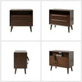 thumbnail image 4 of 26" Tall 2-drawer End Table with Charging Station Table for Living Room Walnut, 4 of 7