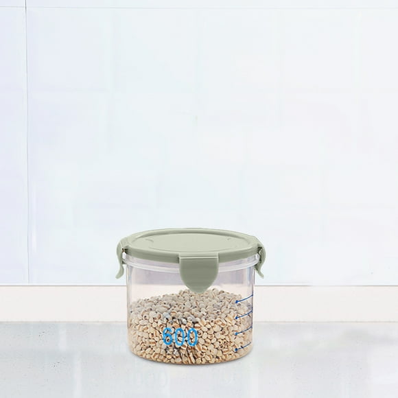 ZENGHUIJ avec Pots de Rangement Ronds Gradués Pots Scellés Pots en Plastique Cuisine avec Couvercles Pots à Collation Pots de Rangement pour Grains Pots de Rangement Yogourt Fromage Pots à Gâteau
