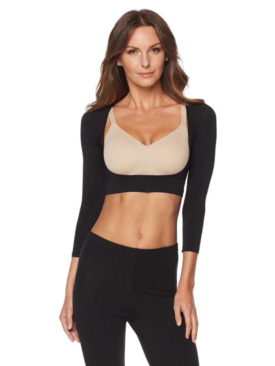 Rhonda Shear Seamless Long-Sleeve Arm Smoother in Mocha Large