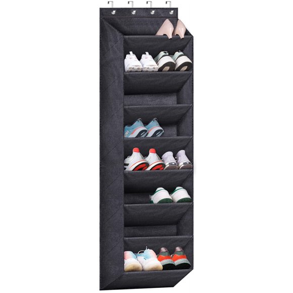 Organizador de zapatos SLEEPING LAMB de 8 niveles para colgar sobre la puerta, negro