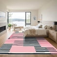 thumbnail image 3 of ODIKA 3'x5' Machine Washable Non-Slip Area Rug, Geometric Black High Traffic Rug, Pink, 1058110, 3 of 7
